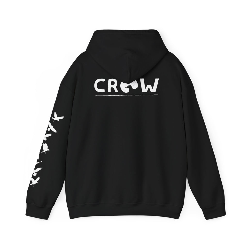 Crow Logo Hoodie — Black Streetwear Pullover