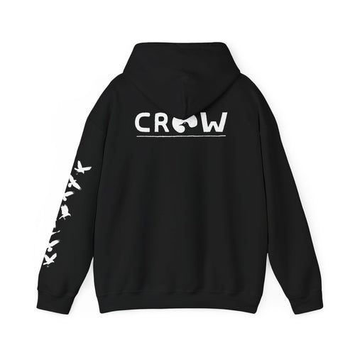 Crow Logo Hoodie — Black Streetwear Pullover
