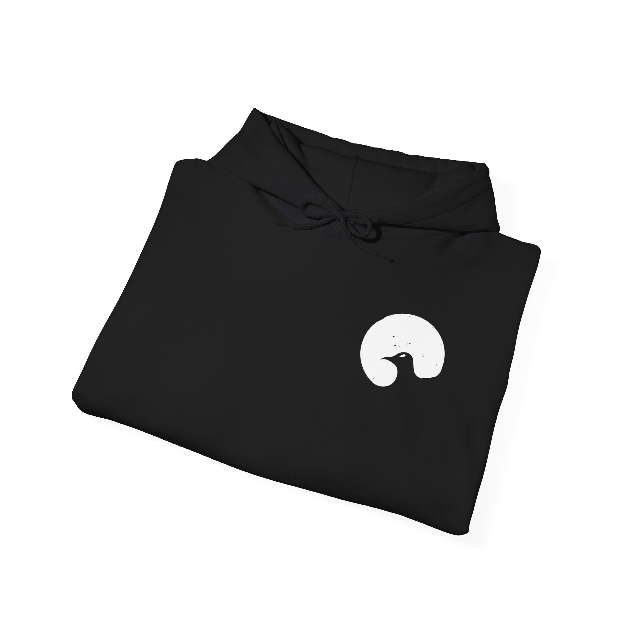 Crow Logo Hoodie — Black Streetwear Pullover